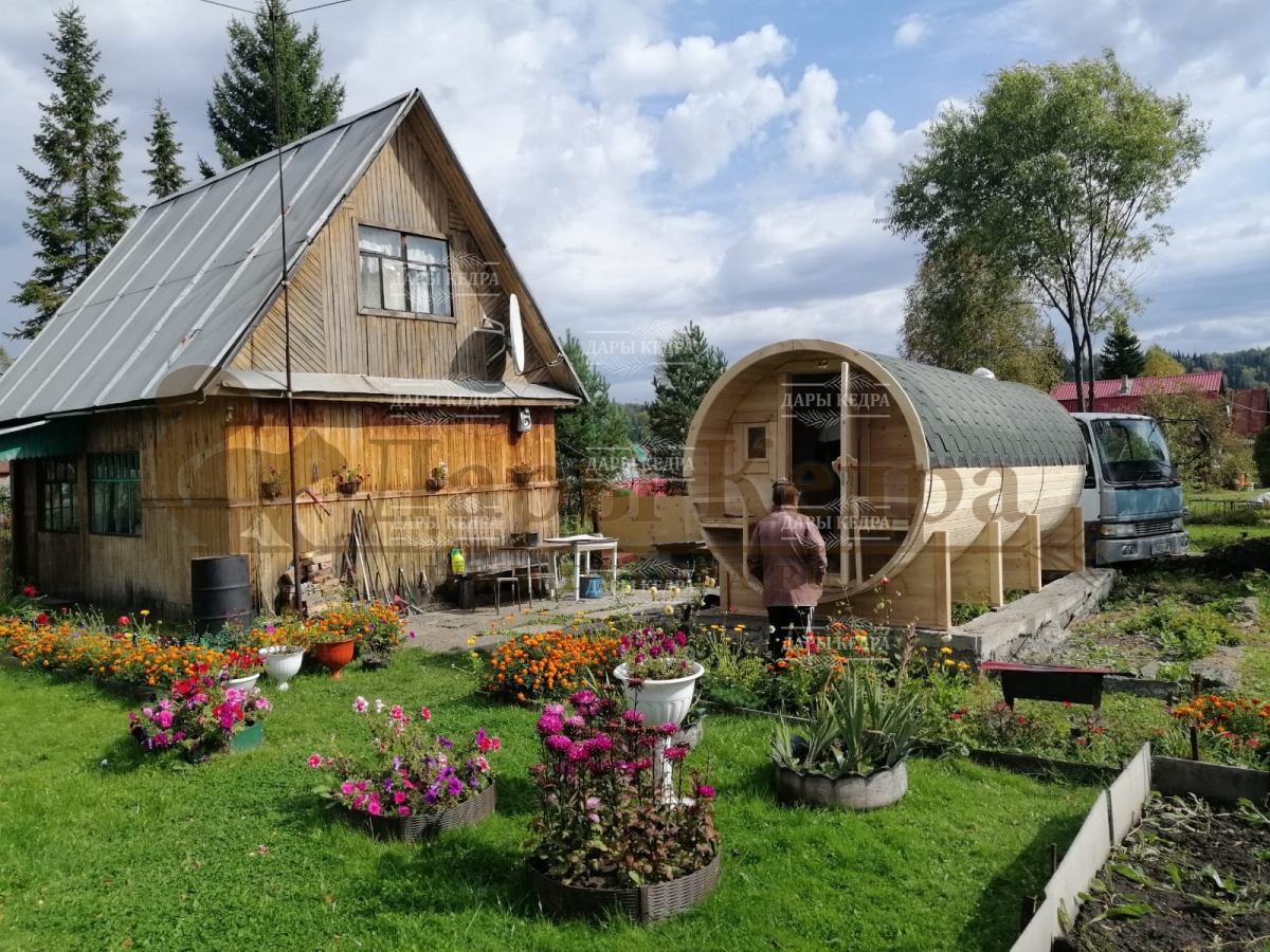 Баня-бочка круглая из кедра 5 метров
